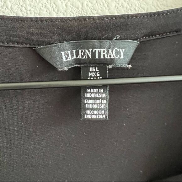 Ellen Tracy Black Tank Front Pocket Business Casual Office Large - Picture 2 of 5